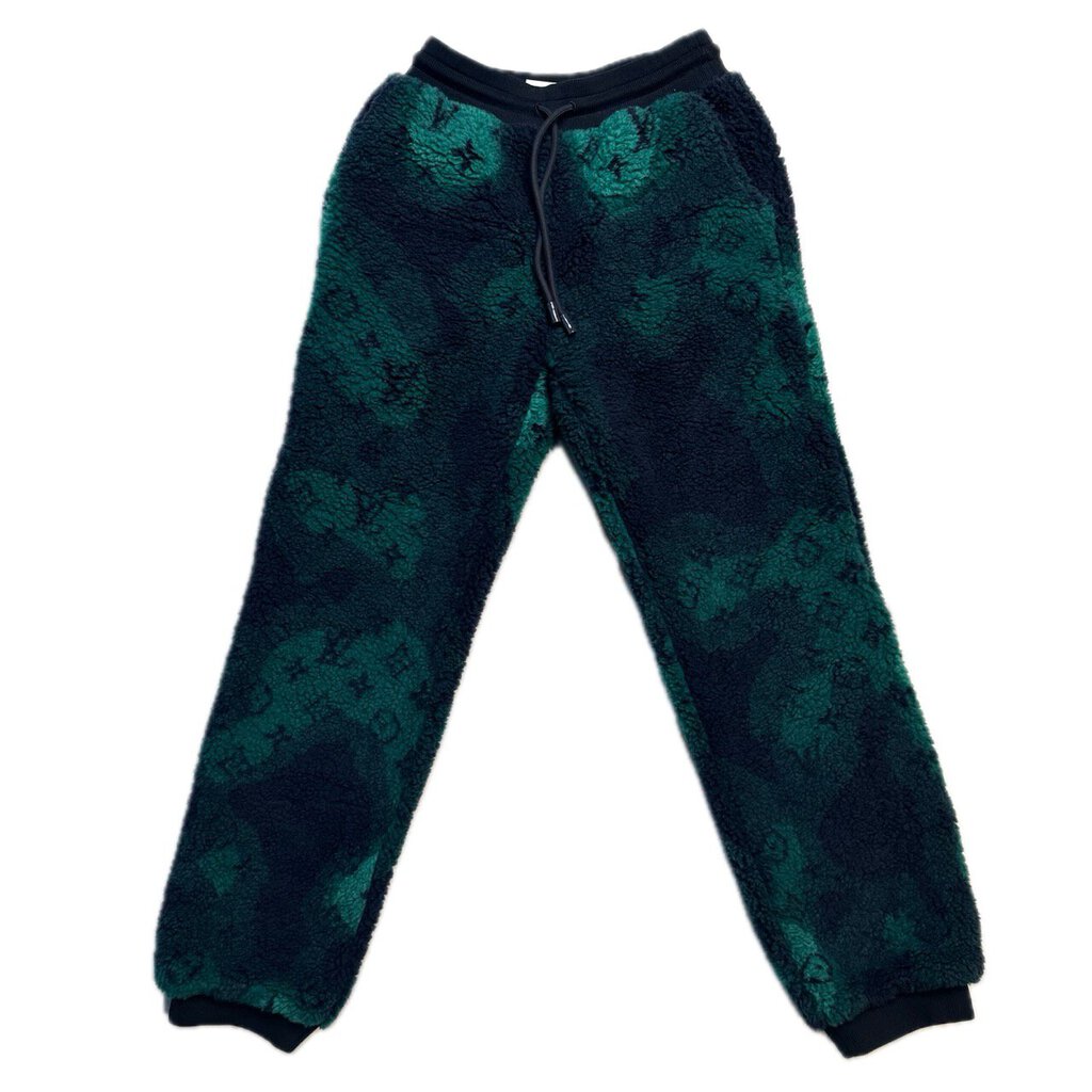 Preowned Louis Vuitton Sherpa Monogram Navy Green Pants size S