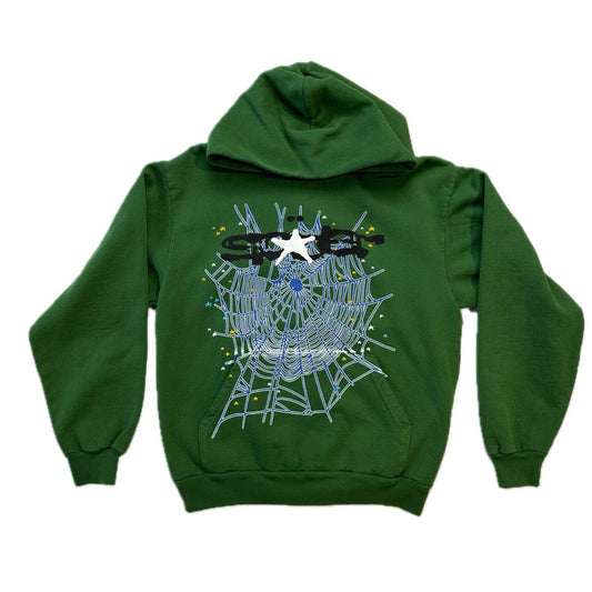 New Sp5der Hunter Green Hoodie sz.S