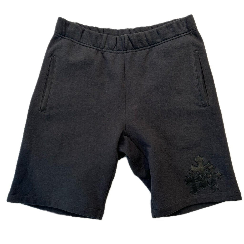 Preowned Chrome Hearts Triple Black Patch Shorts size M