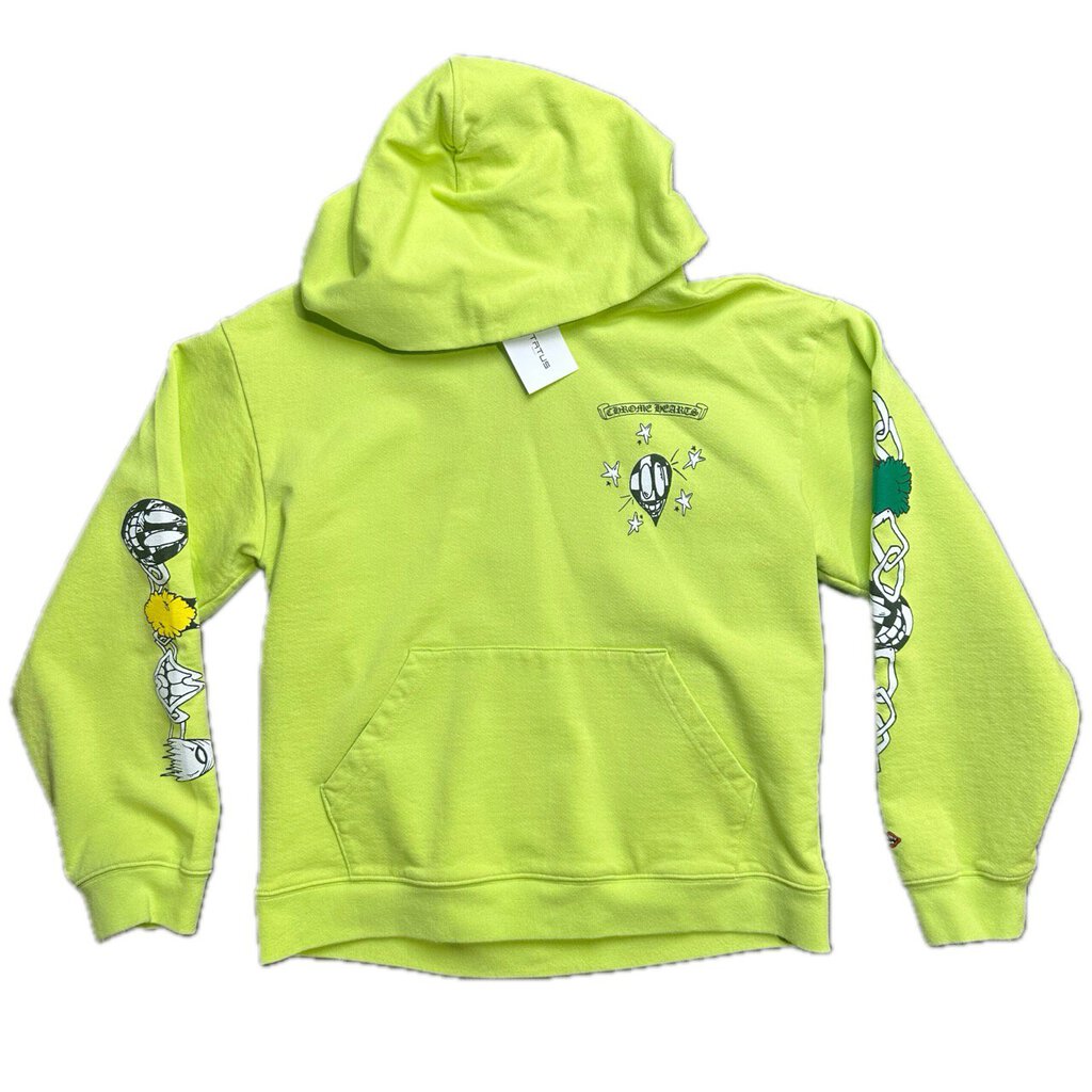 Preowned Chrome Hearts Matty Lime Green Hoodie size L