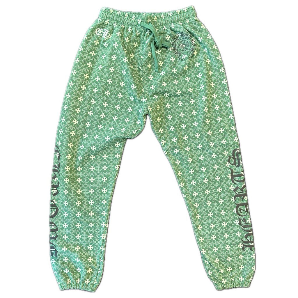 New Chrome Hearts Art Basil Green Sweatpants Size Medium