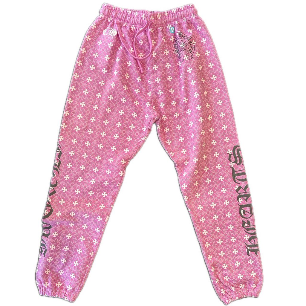 New Chrome Hearts Art Basil Pink Sweatpants Size Medium