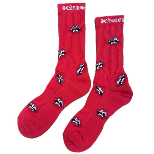 New Chrome Hearts Matty Red Lip Socks