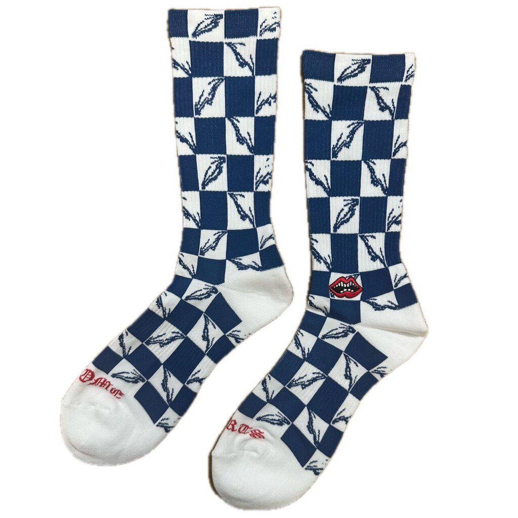 New Chrome Hearts Blue Checkered Socks