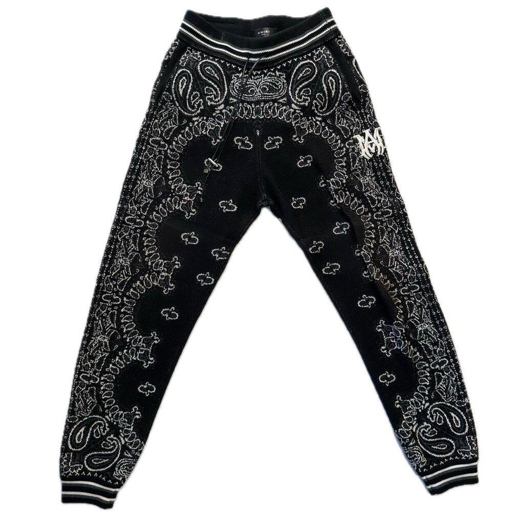 Preowned Amiri Paisley Black Sweatpants Size Medium
