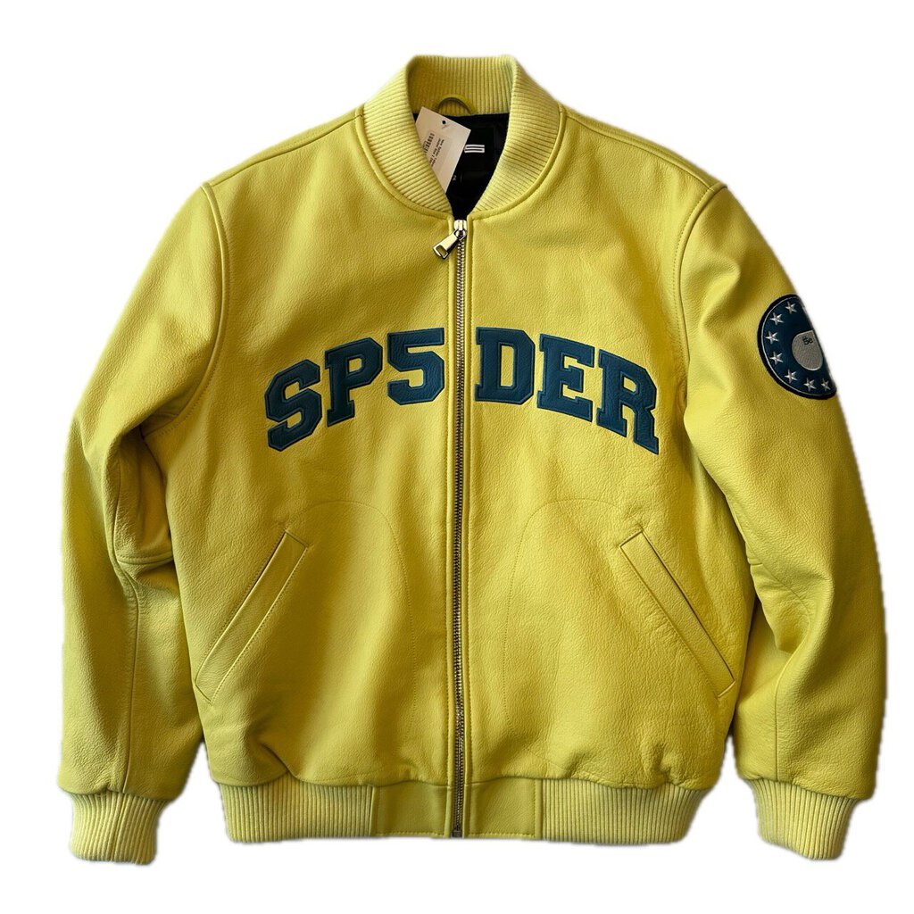 New Sp5der Yellow Leather Jacket Size 2 (Medium)
