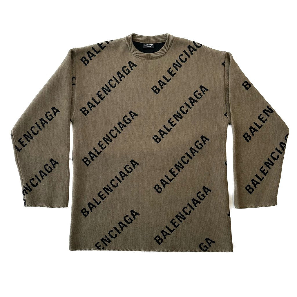 New Balenciaga Brown Monogram Sweater sz.S